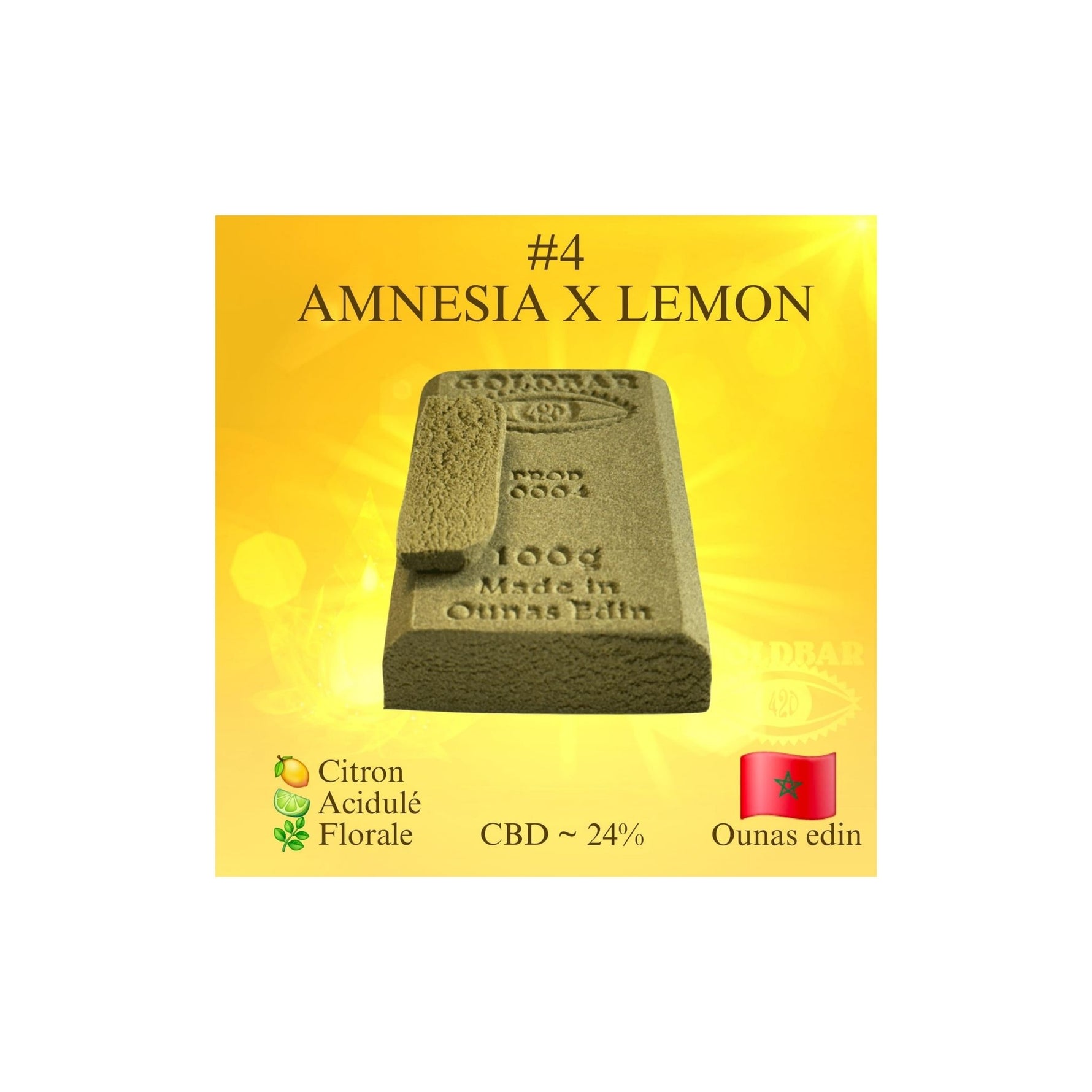 Détails N°4 Amnesia x Lemon Résine CBD