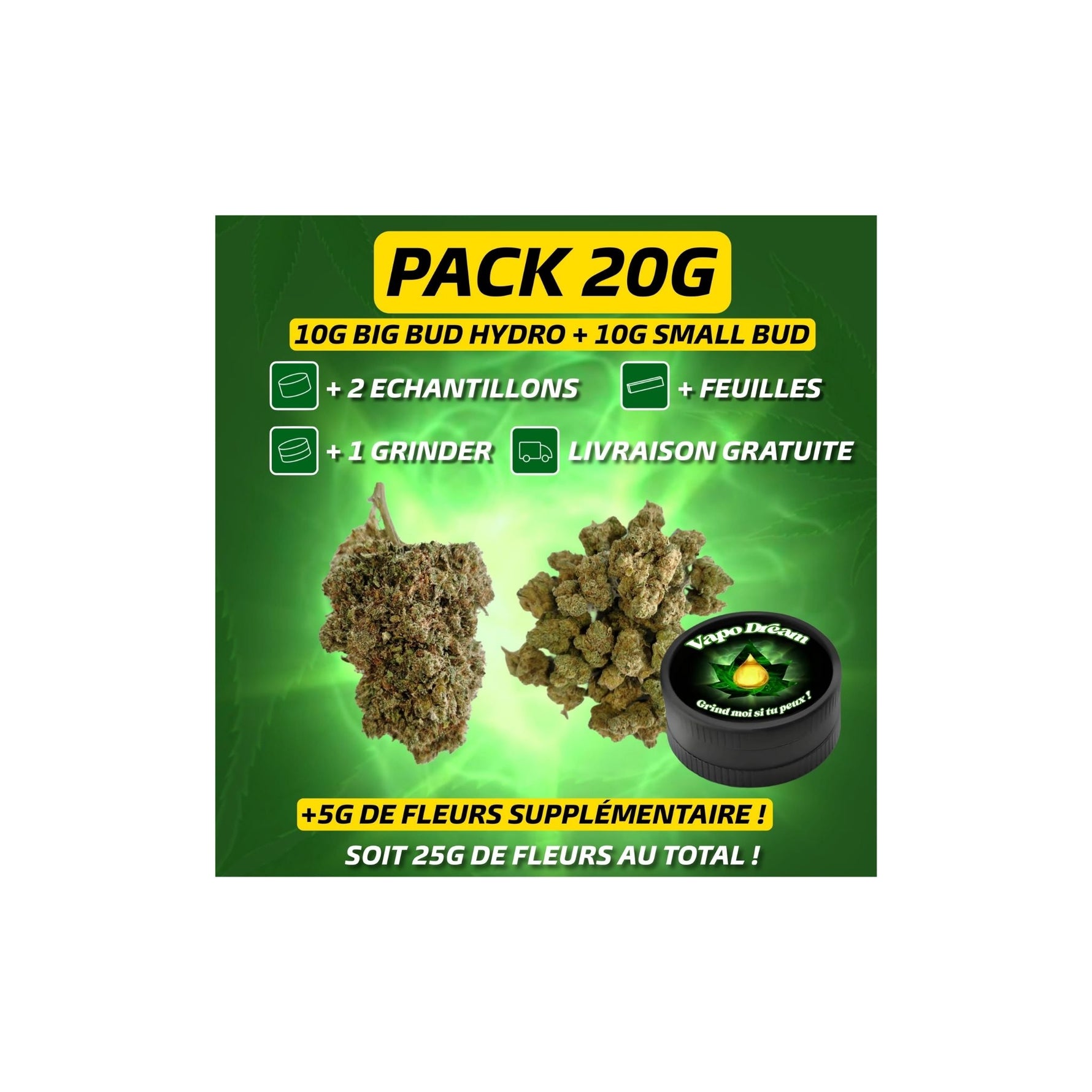 Détails pack 20g big bud hydro et small bud