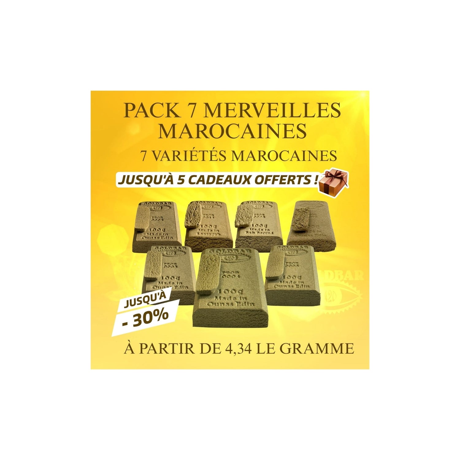 Pack Goldbar420 - les 7 Merveilles Marocaines