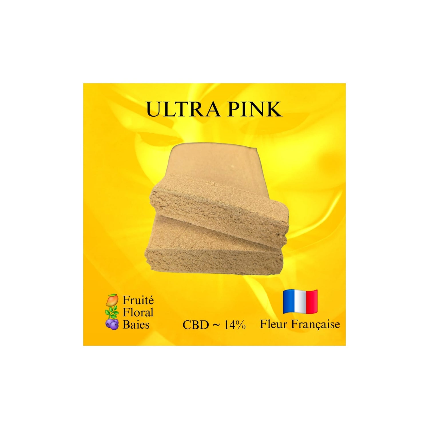 Résine CBD Ultra Pink by El Professor x Cap Estuaire- saveur fruitée, florale et baies - 14% CBD - Fleurs françaises